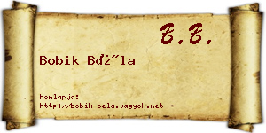 Bobik Béla névjegykártya